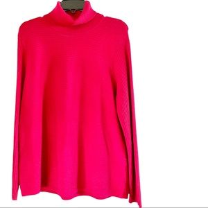 Investments Women’s Rib Design Turtleneck Long Sleeve Sweater Red Size L NWOT